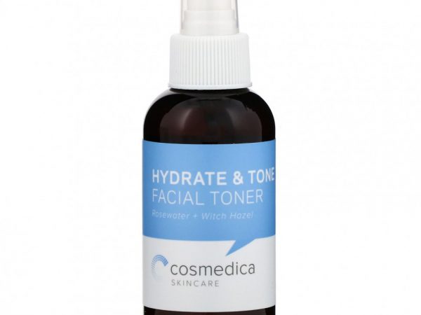Cosmedica Skincare, Увлажняющий и тонизирующий тоник для лица, розовая вода + гамамелис, 4 унции (120 мл)