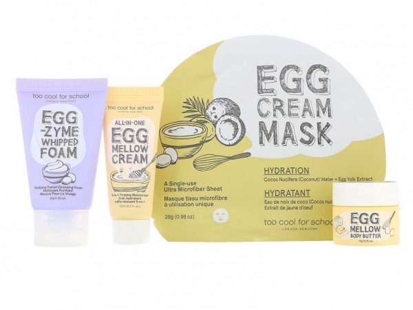 Too Cool for School, Мини-набор для ухода за кожей Egg-ssential, набор из 4 компонентов
