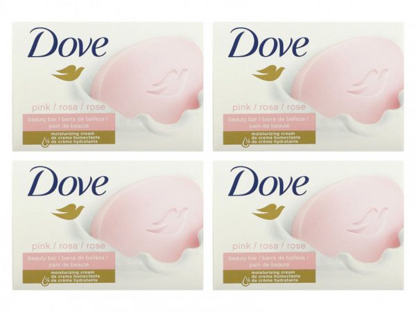 Dove, Мыло Beauty Bar с глубоким увлажнением, розовое, 4 насадки по 4 унции (113 г) каждая