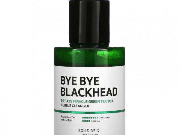Some By Mi, Bye Bye Blackhead, 30 Days Miracle Green Tea Tox, очищающее средство для пузырей, 120 г (4,23 унции)