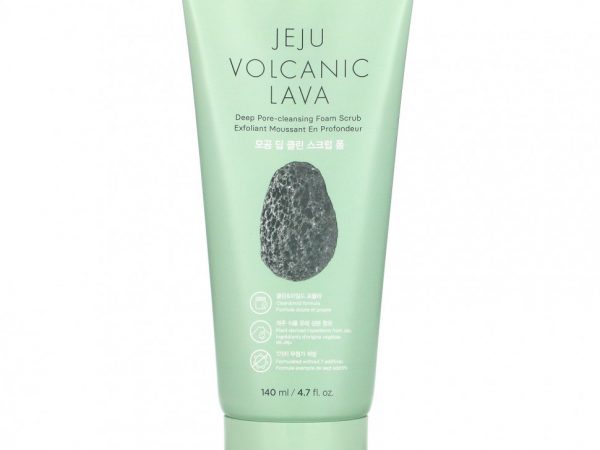 The Face Shop, Jeju Volcanic Lava, пенный скраб для глубокого очищения пор, 4,7 жидк. унция (140 мл)