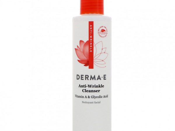 Derma E, Очищающее средство против морщин, гликолевая кислота с витамином А, 175 мл (6 жидких унций)