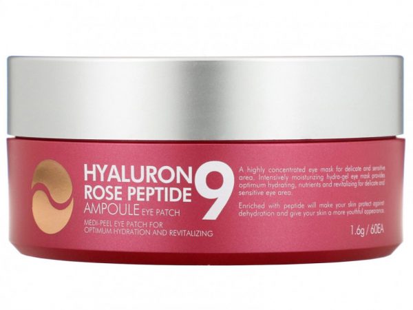 Medi-Peel, Hyaluron Peptide 9, патчи для глаз, роза, 60 шт.