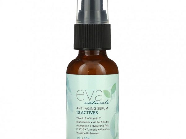 Eva Naturals, Антивозрастная сыворотка, 10 активных ингредиентов, 30 мл (1 унция)