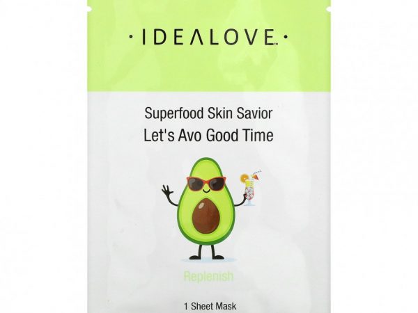 Idealove, Superfood Skin Savior, Let's Avo Good Time, 1 тканевая маска, 20 мл (0,68 жидк. Унции)