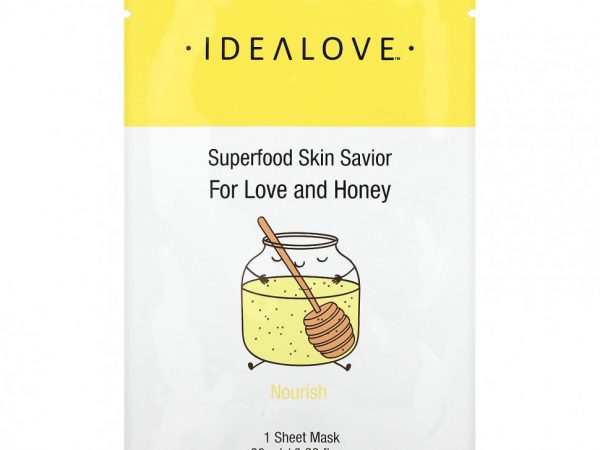 Idealove, Superfood Skin Savior, от любви и меда, 1 тканевая маска, 20 мл (0,68 жидк. Унции)