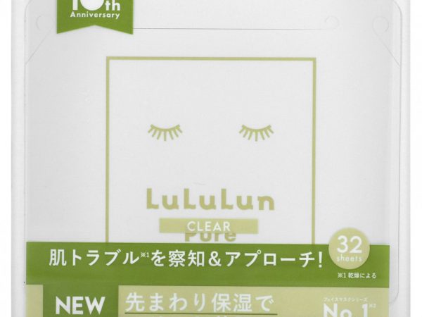 Lululun, Pure Clear, Beauty Sheet Mask, белая 6FB, 32 шт., 500 мл (17 жидк. Унций)