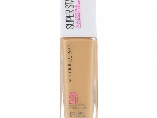 Maybelline, Super Stay, Full Coverage Foundation, 127 Sandy Beige, 1 fl oz (30 ml)