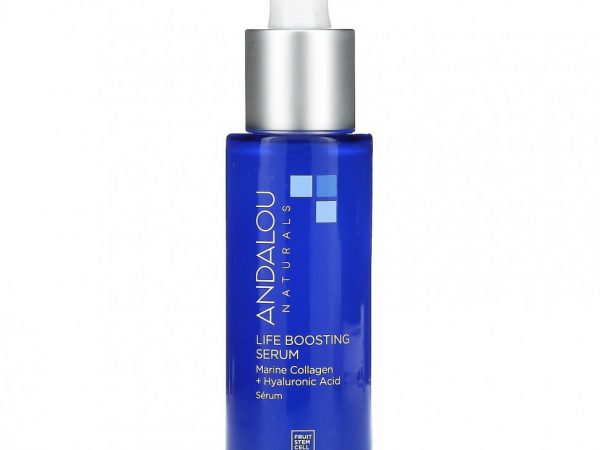 Andalou Naturals, Life Boosting Serum, коллаген с биологическим дизайном и гиалуроновая кислота, 1 жидкая унция (30 мл)
