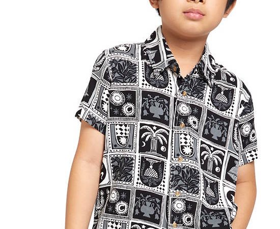 DeFry 01 Boy Shirt Collar Short Sleeves Black