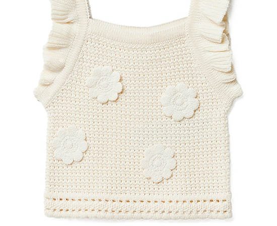 SFERA KIDS Girl Top Knitted Flower White