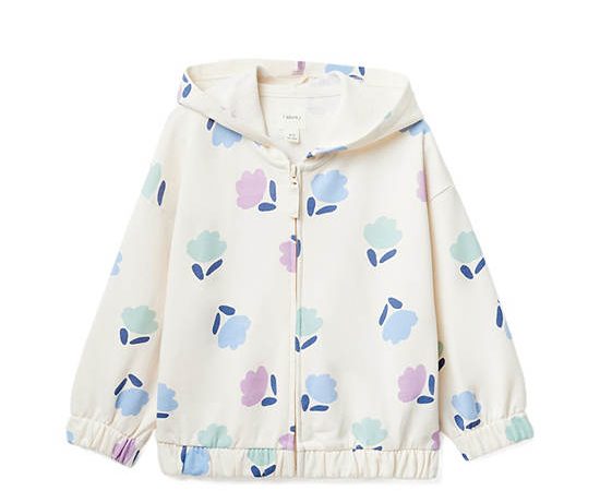 SFERA KIDS Girl Sweatshirt with Hood Print White