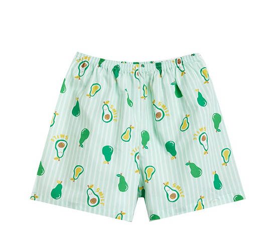 Angel Baby Boy Toddler Pyjamas Shorts Avocado Print Green