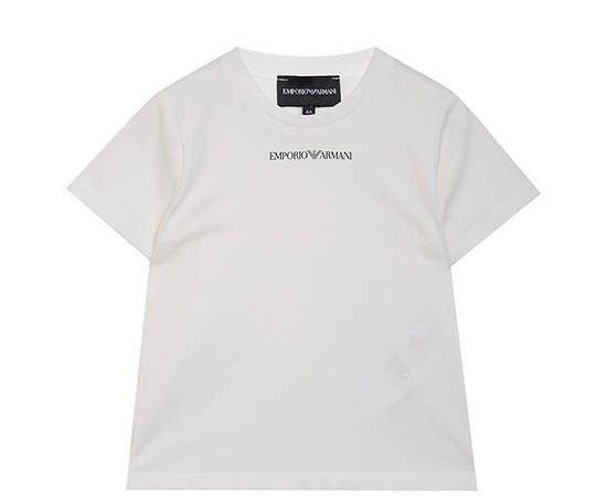 EMPORIO ARMANI Boy T-Shirt Short Sleeves CTY U0003 Off White / With Navy HD