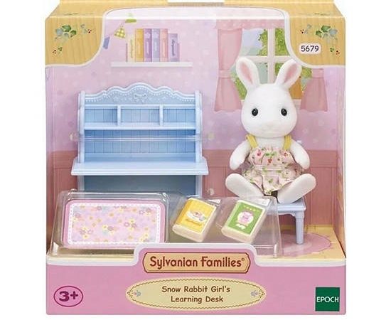SYLVANIAN FAMILIES Play Set Snow Rabbit Girl‘s Learning Desk Multi-Color