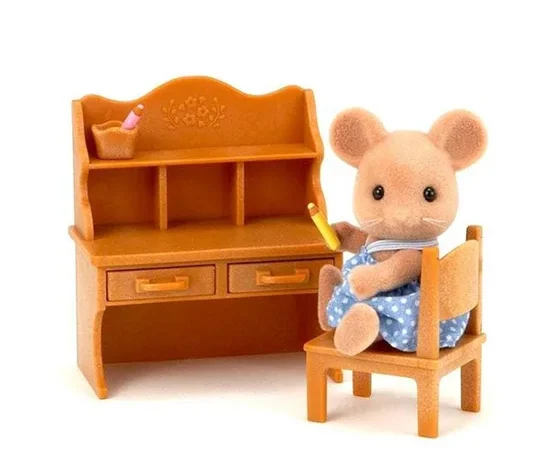 SYLVANIAN FAMILIES Toy Sylvanian Mouse Sister with Desk Set Multi-Color