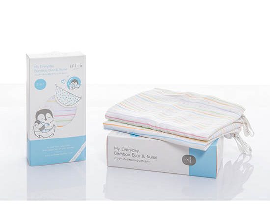 IFLIN BABY Playful Stripes - My Everyday Bamboo Burp & Nurse (2in1)