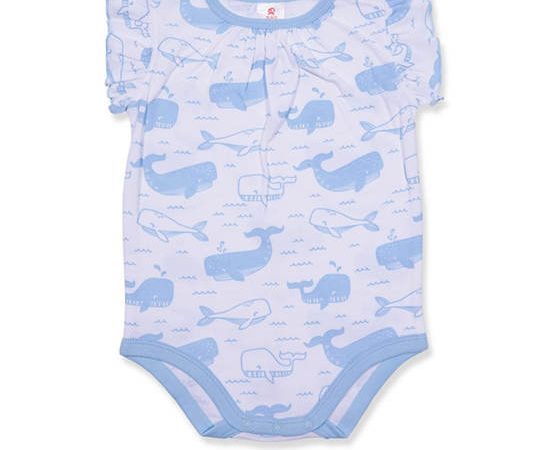 AUKA Blue, Newborn Baby Bodysuit ,Auka Animal Team,