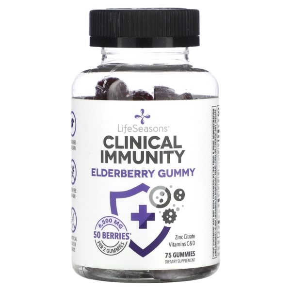 LifeSeasons, Clinical Immunity, жевательная таблетка с бузиной, 75 жевательных таблеток