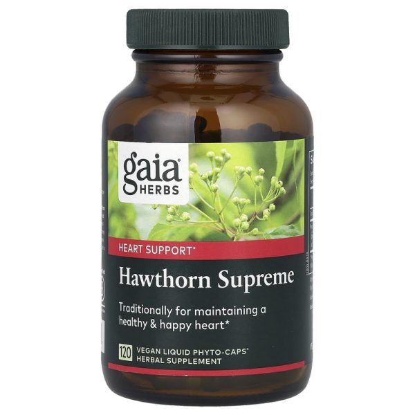 Gaia Herbs, боярышник, 120 веганских капсул с фитокапсулами (500 мг в 1 капсуле)