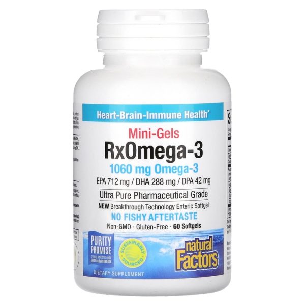 Natural Factors, RxOmega-3 в мини-капсулах, 60 капсул (530 мг в 1 капсуле)