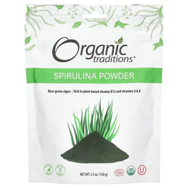 Organic Traditions, Спирулина в порошке, 150 г (5,3 унции)