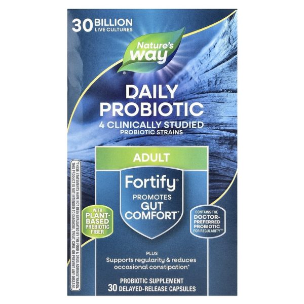 Nature's Way, Fortify, ежедневный пробиотик, для взрослых, 30 млрд КОЕ, 30 капсул с отсроченным высвобождением