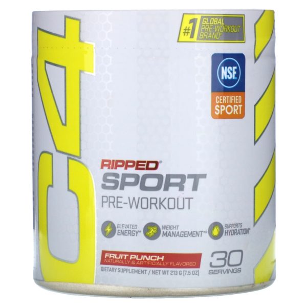 C4 / Cellucor, C4® Sport Ripped, предтренировочный комплекс, со вкусом фруктового пунша, 213 г (7,5 унции)