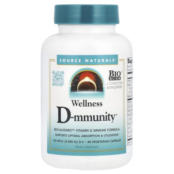 Source Naturals, Wellness D-mmunity ™, 60 вегетарианских капсул