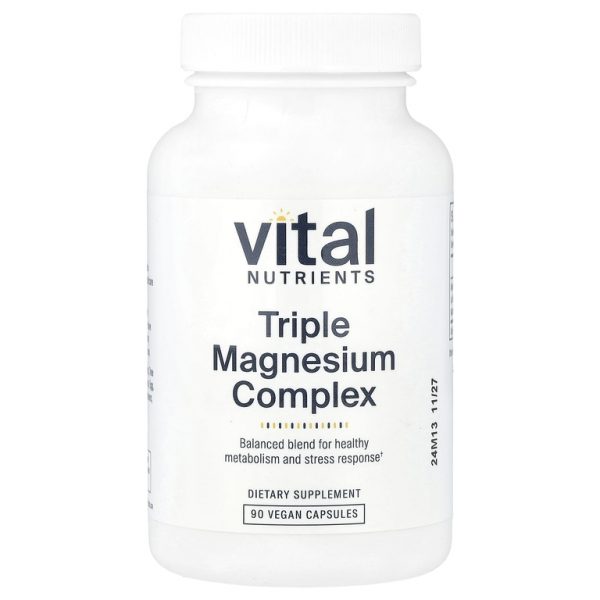 Vital Nutrients, Комплекс тройного магния, 500 мг, 90 веганских капсул (250 мг в 1 капсуле)