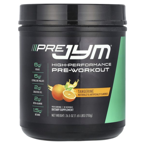 JYM Supplement Science, Pre JYM, высокоэффективный предтренировочный продукт, мандарин, 750 г (1,65 фунта) (Товар снят с продажи)