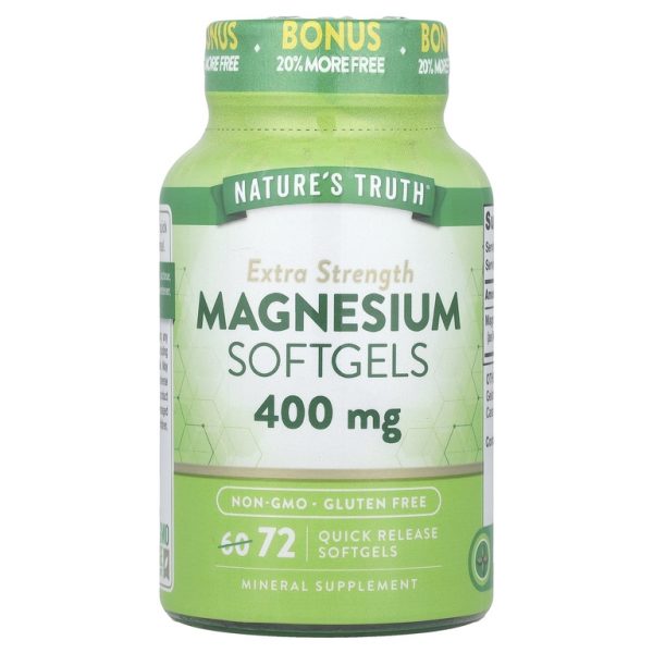 Nature's Truth, Магний Extra Strength, 400 мг, 72 мягких капсулы быстрого высвобождения
