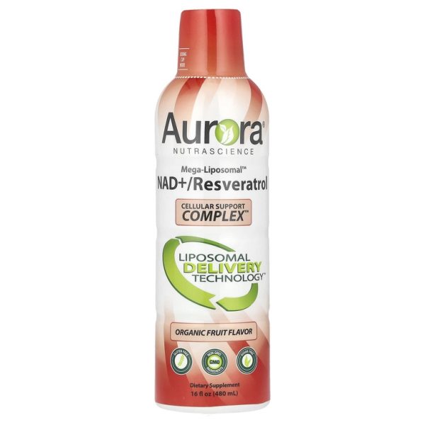 Aurora Nutrascience, Мега-липосомальный НАД + / ресвератрол, органические фрукты, 480 мл (16 жидк. унц.)