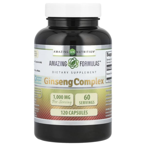 Amazing Nutrition, комплекс с женьшенем, 120 капсул (500 мг в 1 капсуле)