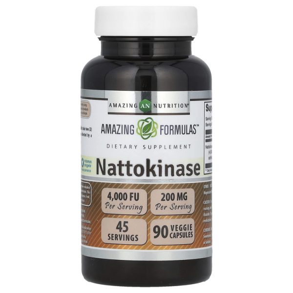 Amazing Nutrition, наттокиназа, 90 растительных капсул (100 мг в 1 капсуле)