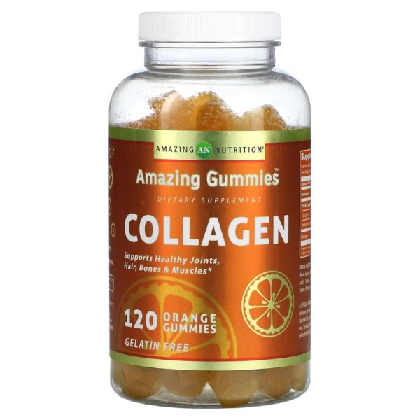 Amazing Nutrition, Amazing Gummies, коллаген, апельсин, 120 жевательных таблеток (50 мг в каждой жевательной таблетке)