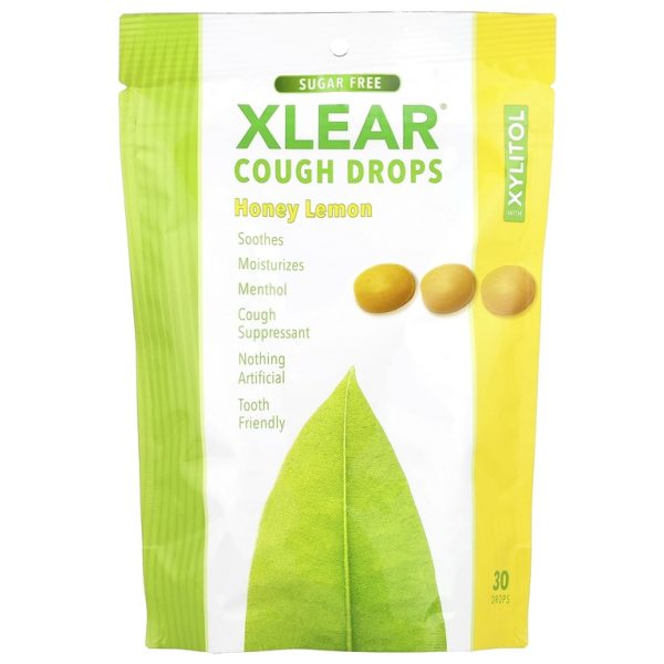 Xlear, леденцы от кашля с ксилитолом, мёд и лимон, 30 шт.