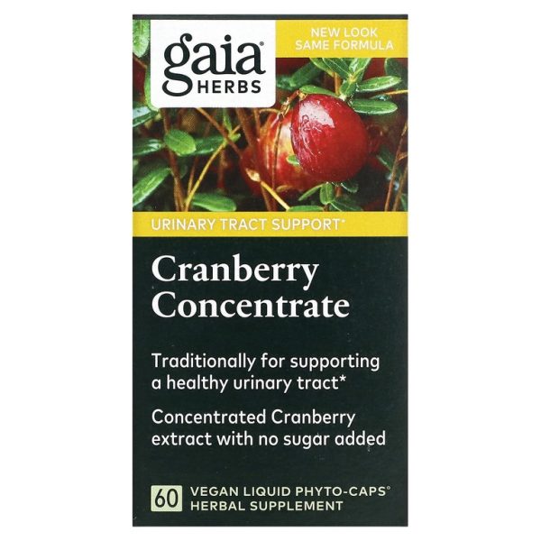 Gaia Herbs, клюквенный концентрат, 60 веганских капсул с фитокапсулами (420 мг в 1 капсуле)