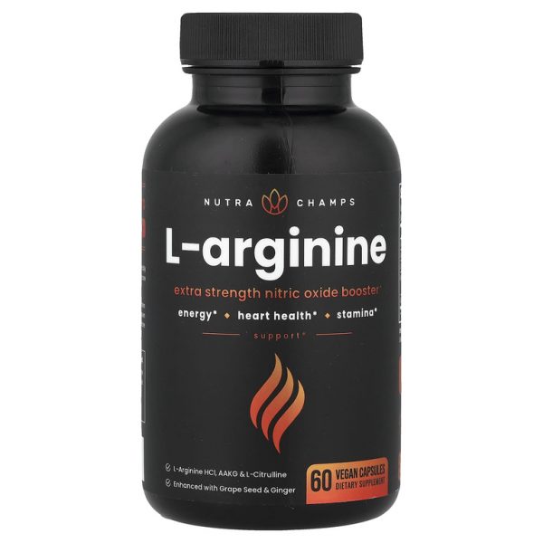 NutraChamps, L-аргинин, 60 веганских капсул