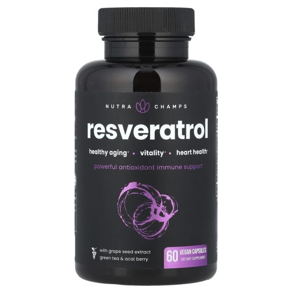 NutraChamps, ресвератрол, 60 веганских капсул