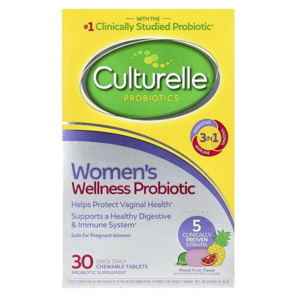 Culturelle, Пробиотики, пробиотики для женщин, фруктовое ассорти, 30 жевательных таблеток