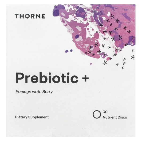 Thorne, Prebiotic+, пребиотики, гранат и ягоды, 30 растворимых дисков с питательными веществами (Товар снят с продажи)