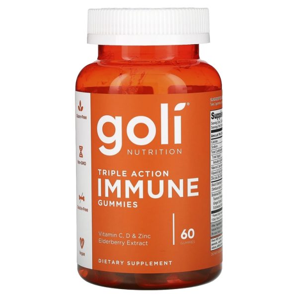 Goli Nutrition, жевательные таблетки тройного действия для укрепления иммунитета, 60 шт. (Товар снят с продажи)