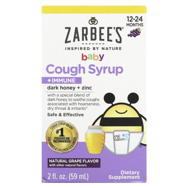 Zarbee's, детский сироп от кашля для поддержки иммунитета, для детей от 12 до 24 месяцев, натуральный виноградный вкус, 59 мл (2 жидк. унции) (Товар снят с продажи)
