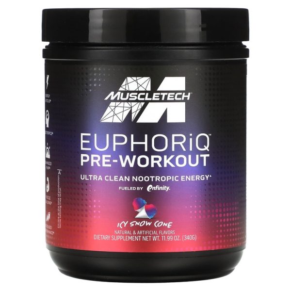 MuscleTech, предтренировочный комплекс EuphoriQ®, со вкусом снежного кокоса, 340 г (11,99 унции) (Товар снят с продажи)