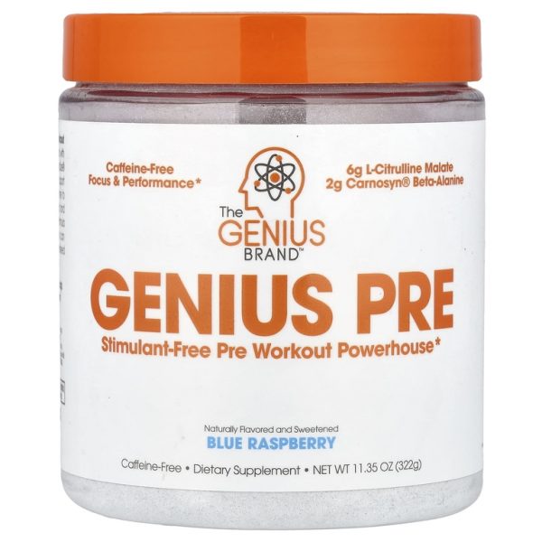 The Genius Brand, Genius Pre, голубая малина, 322 г (11,35 унции)