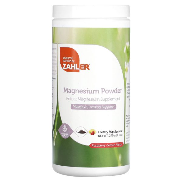 Zahler, магний в порошке, со вкусом малины и лимона, 350 мг, 240 г (8,5 унции)
