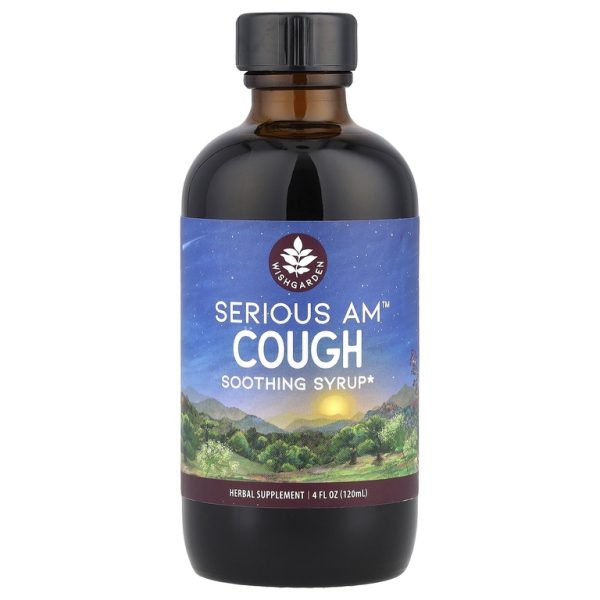 WishGarden Herbs, Serious AM ™ от кашля, успокаивающий сироп, 120 мл (4 жидк. Унции)