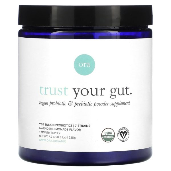 Ora, Trust Your Gut, веганский порошок с пробиотиками и пребиотиками, со вкусом лавандового лимонада, 20 млрд КОЕ, 225 г (7,9 унции)