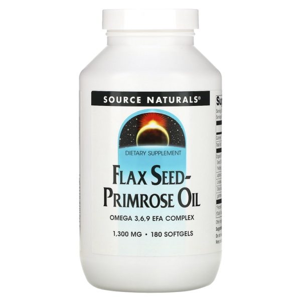 Source Naturals, Льняное масло и масло примулы вечерней, 1300 мг, 180 капсул